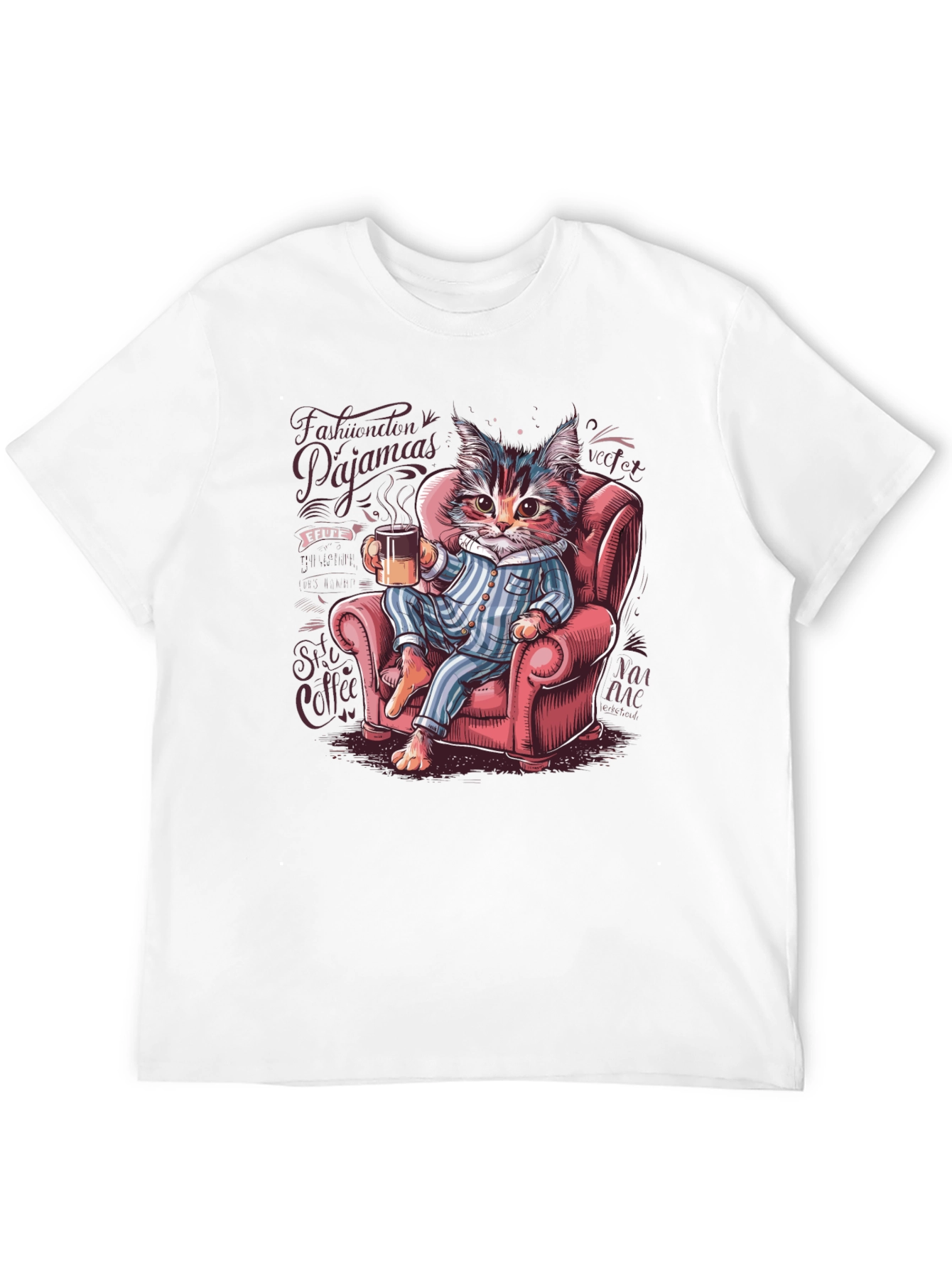 Cat in Pajamas Graphic Tee - Cozy & Stylish