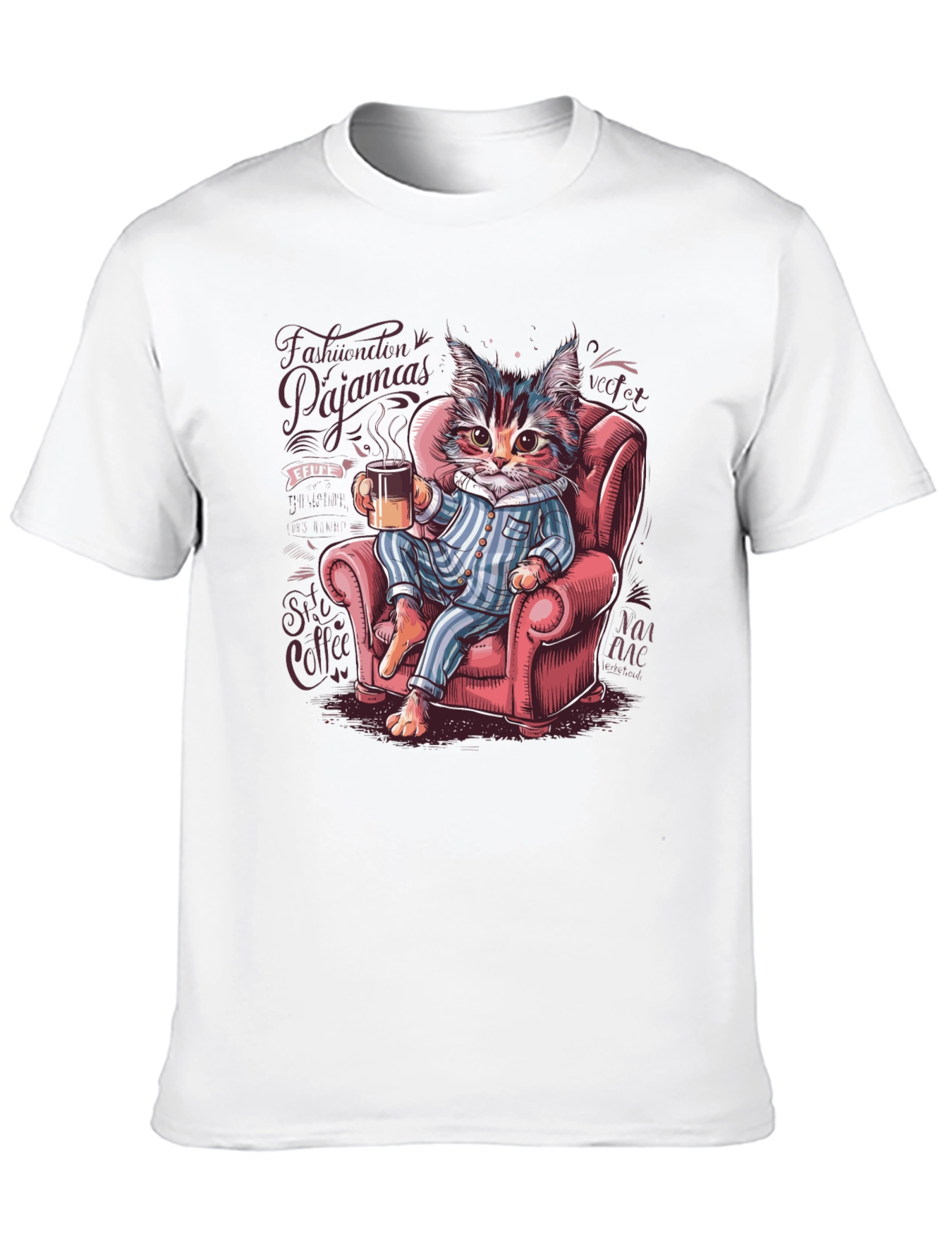 Cat in Pajamas Graphic Tee - Cozy & Stylish