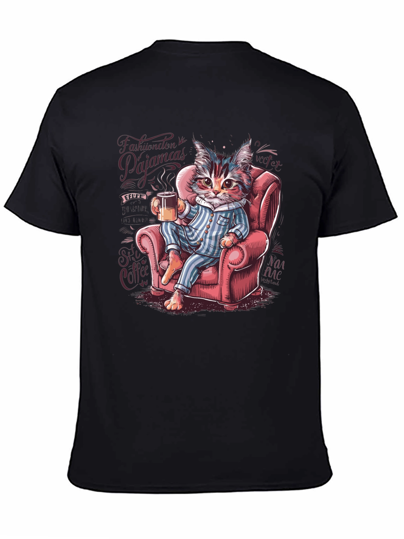 Cat in Pajamas Graphic Tee - Cozy & Stylish