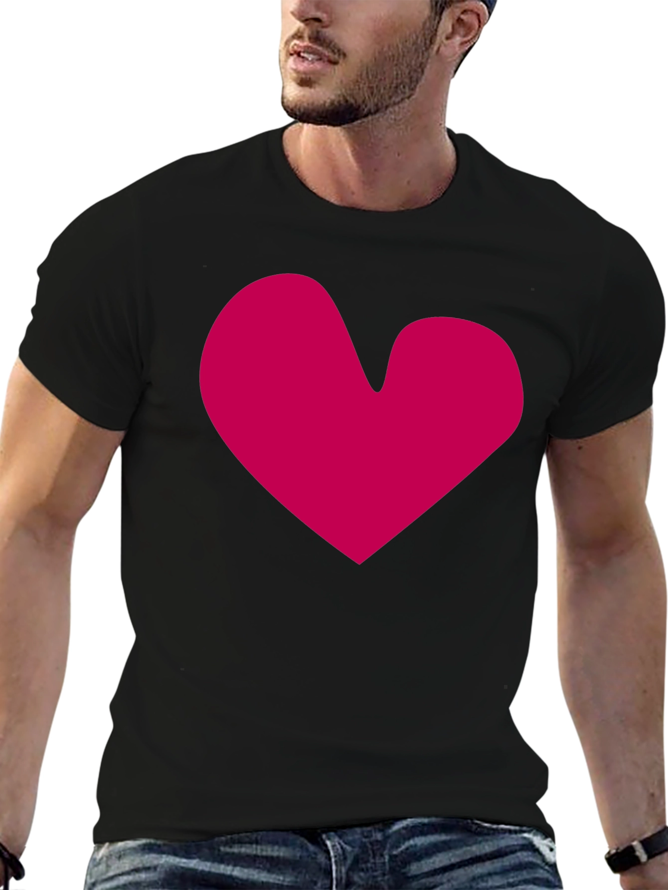 Heart Graphic Black T-Shirt - Stylish Casual Wear