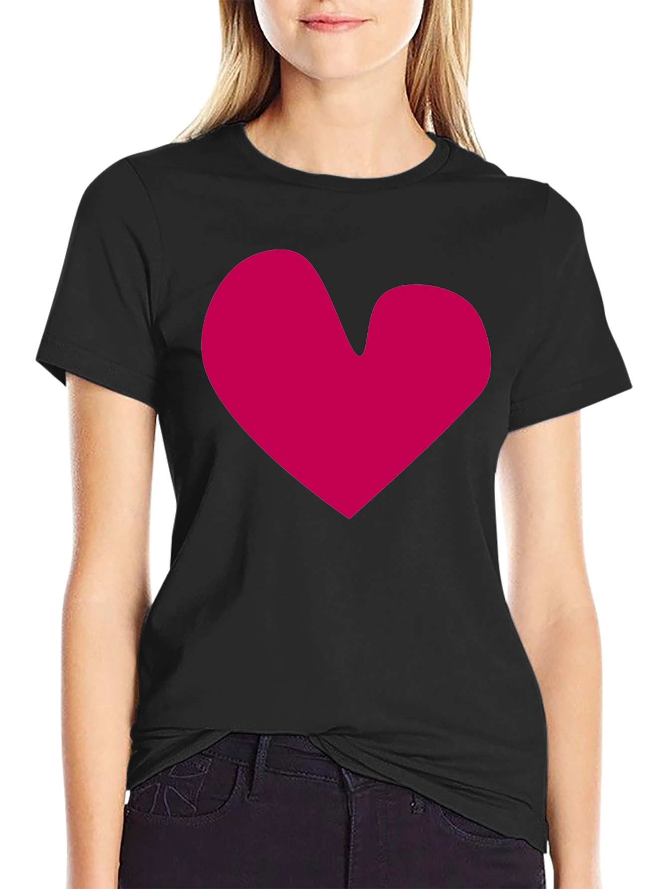 Heart Graphic Black T-Shirt - Stylish Casual Wear