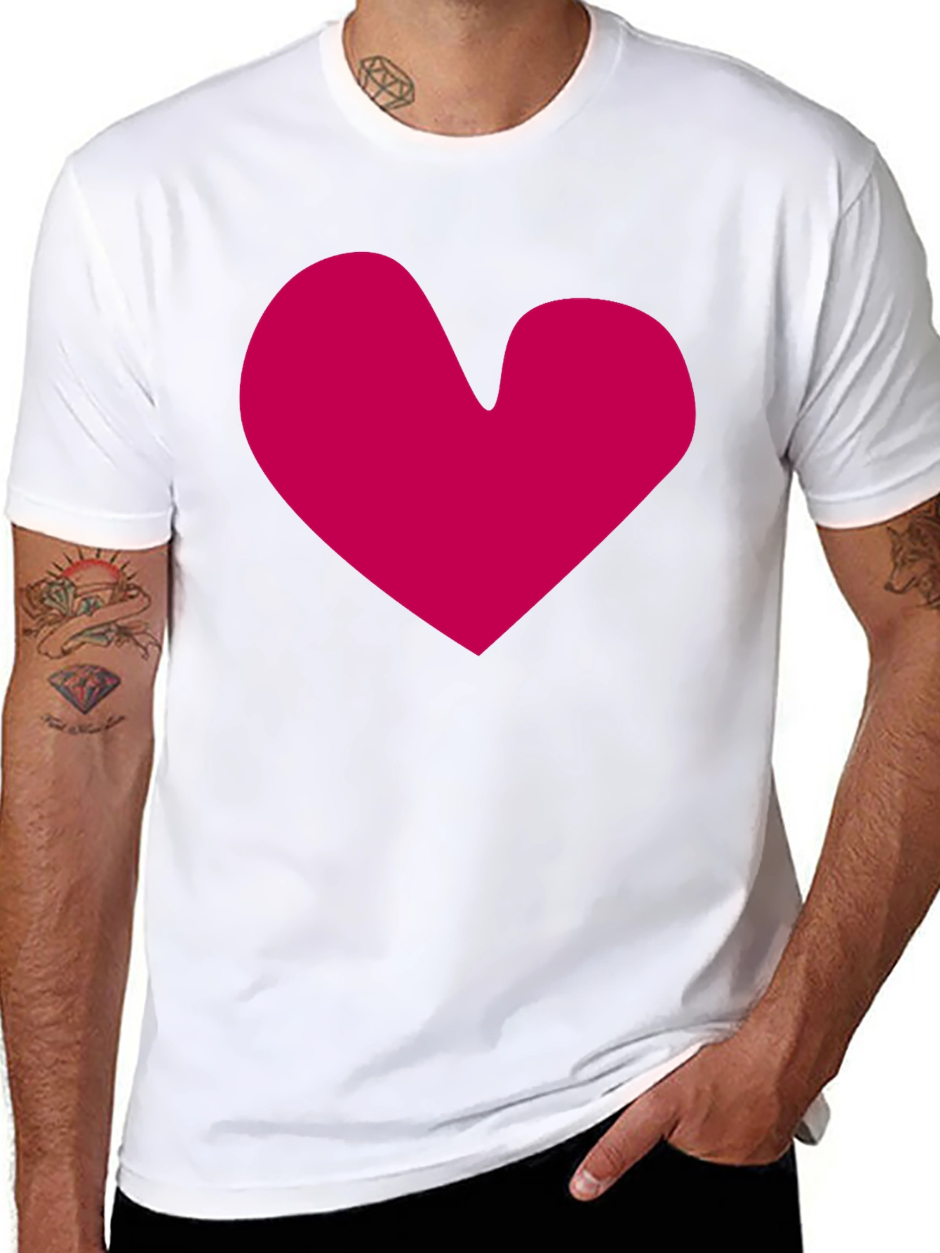 Heart Graphic Black T-Shirt - Stylish Casual Wear