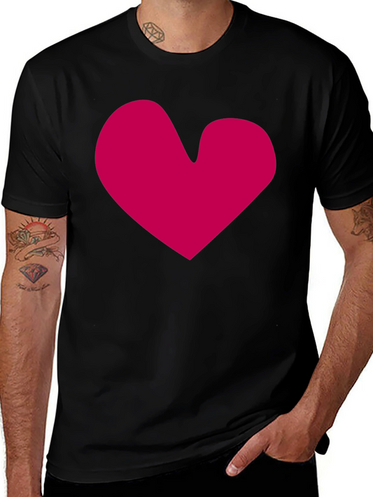 Heart Graphic Black T-Shirt - Stylish Casual Wear