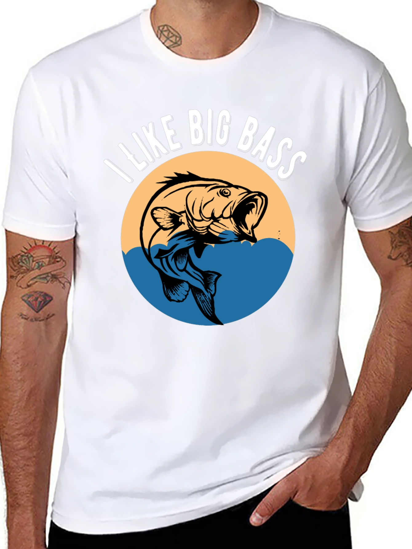 I Like Big Bass Graphic Tee - Fishing T-Shirt