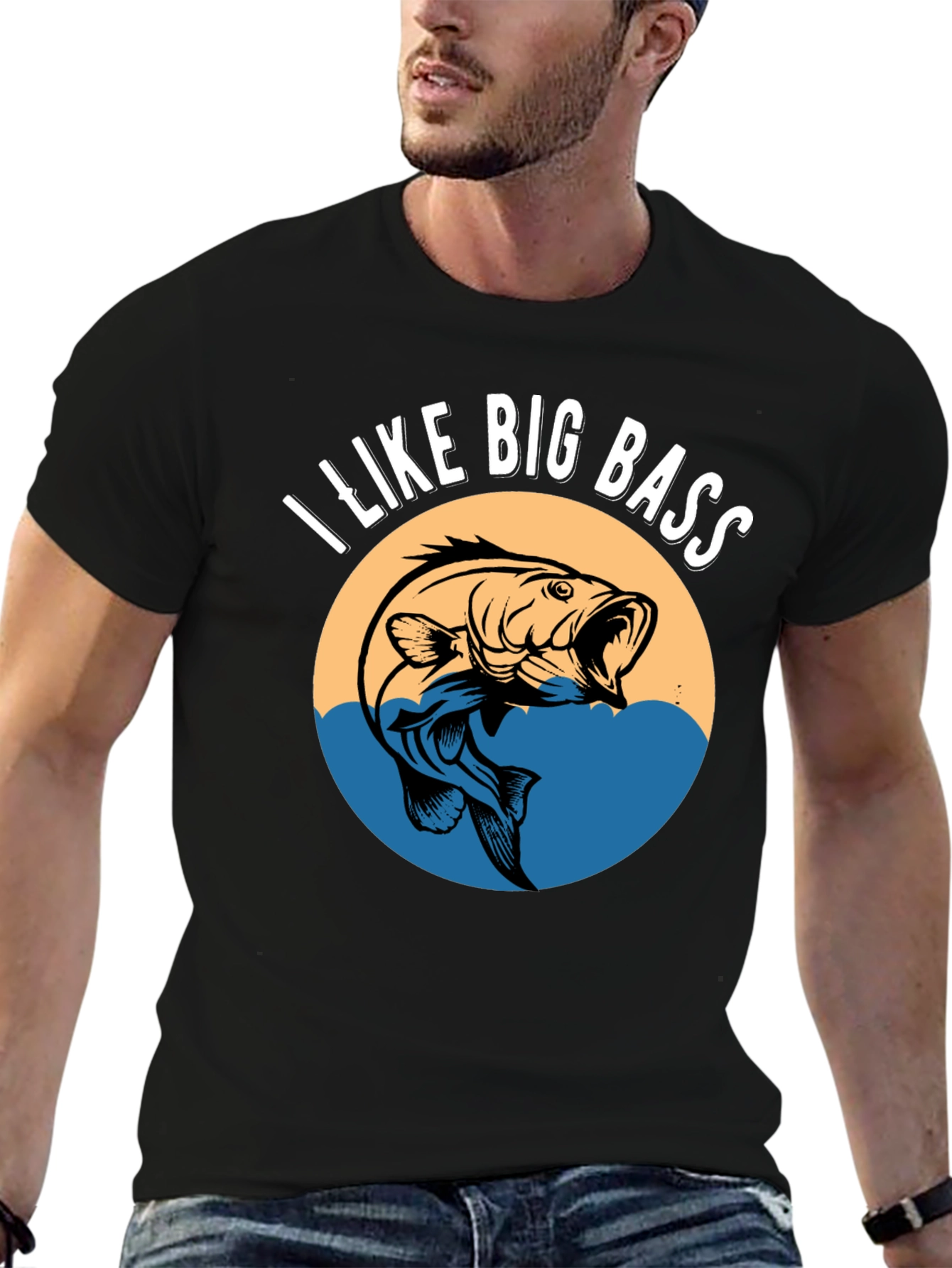 I Like Big Bass Graphic Tee - Fishing T-Shirt
