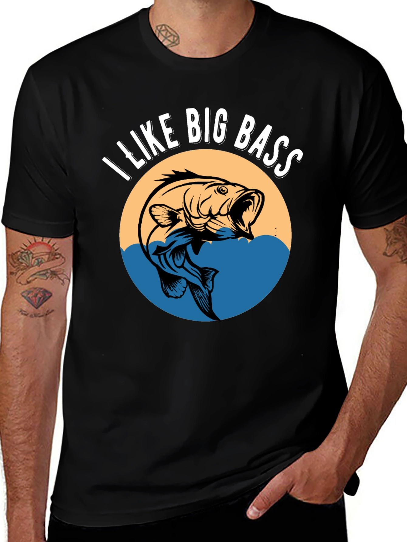 I Like Big Bass Graphic Tee - Fishing T-Shirt