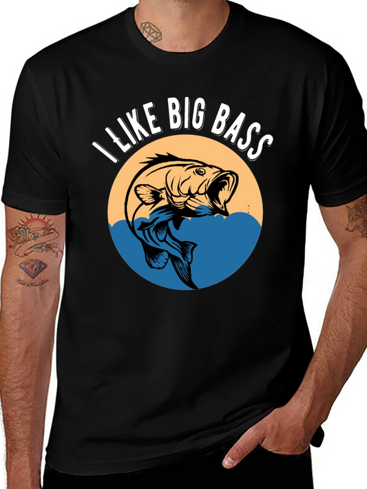 I Like Big Bass Graphic Tee - Fishing T-Shirt