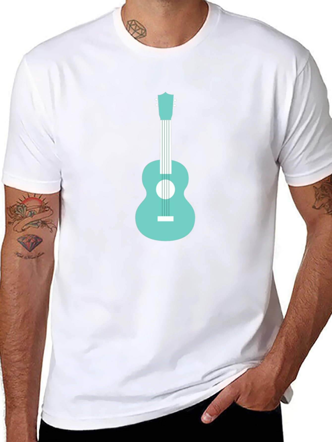 Cool Guitar Graphic Tee - Black