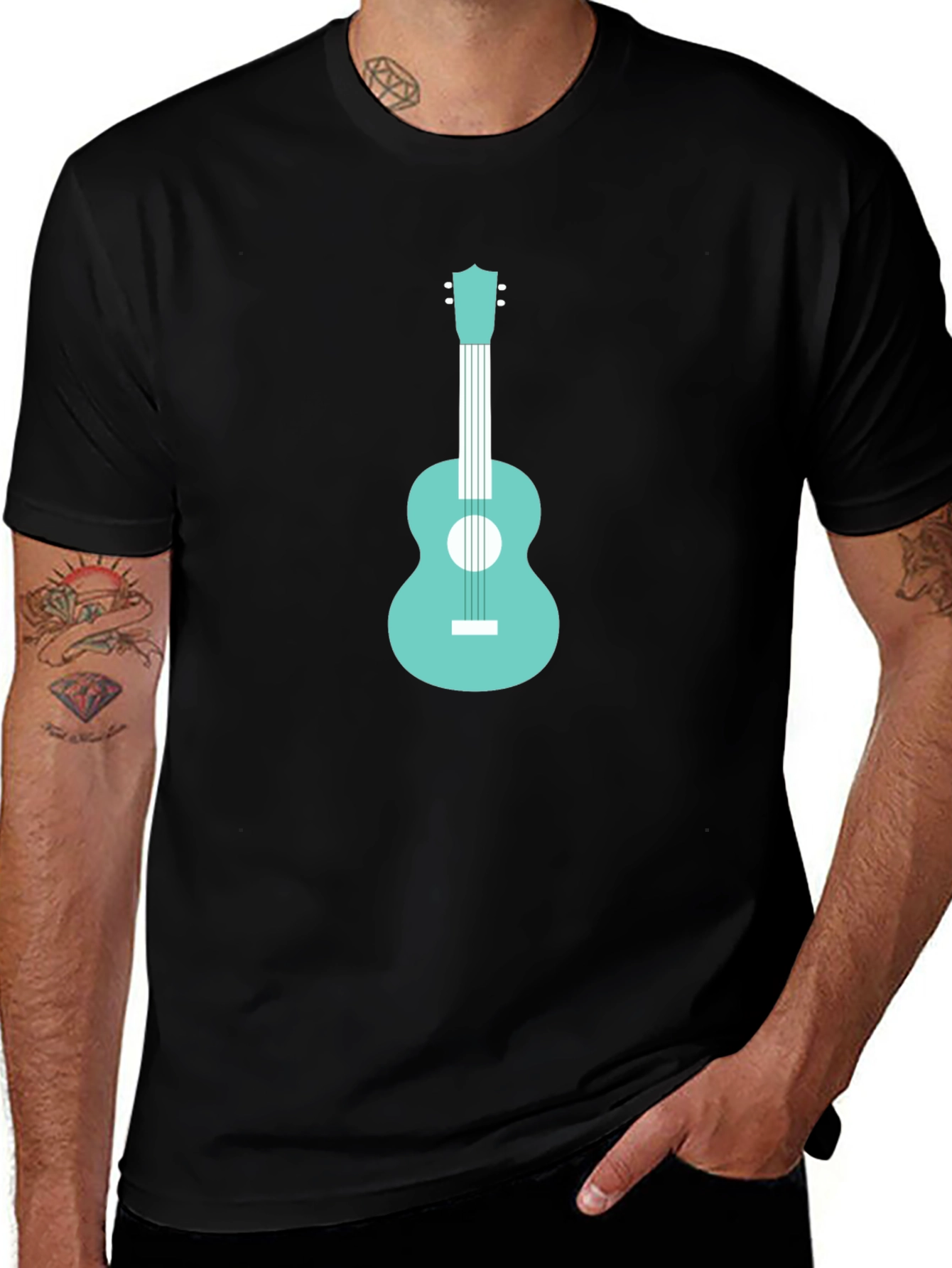 Cool Guitar Graphic Tee - Black