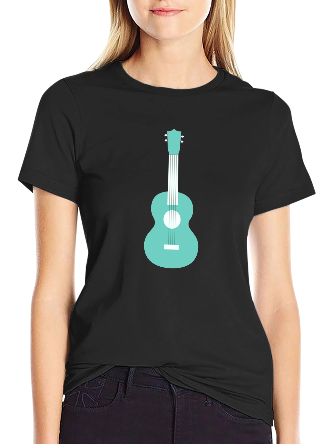 Cool Guitar Graphic Tee - Black