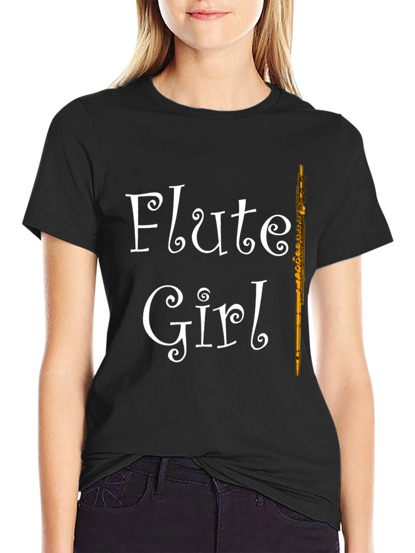 Flute Girl T-Shirt - Music Lovers Tee