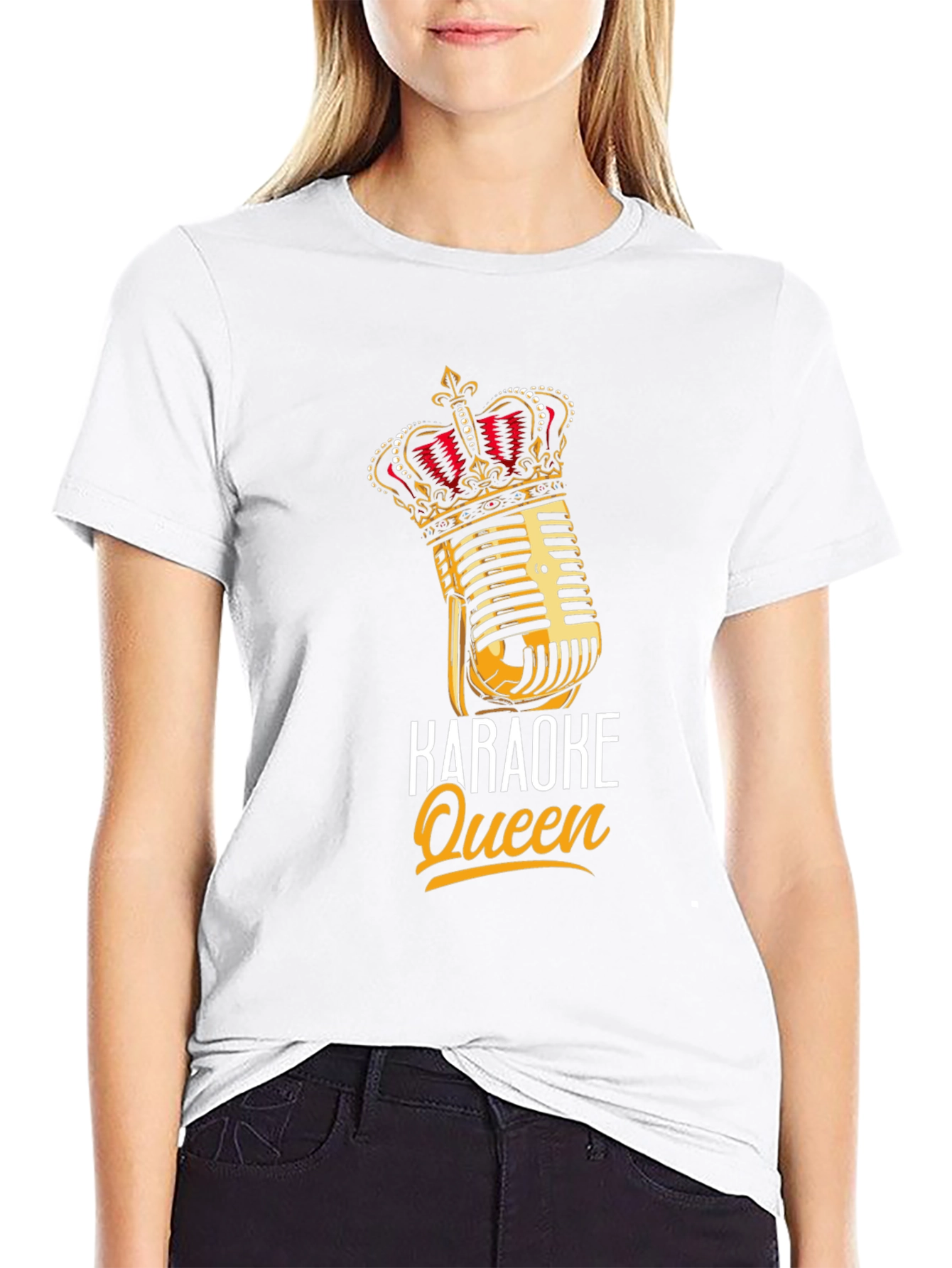 Karaoke Queen Black Graphic T-Shirt