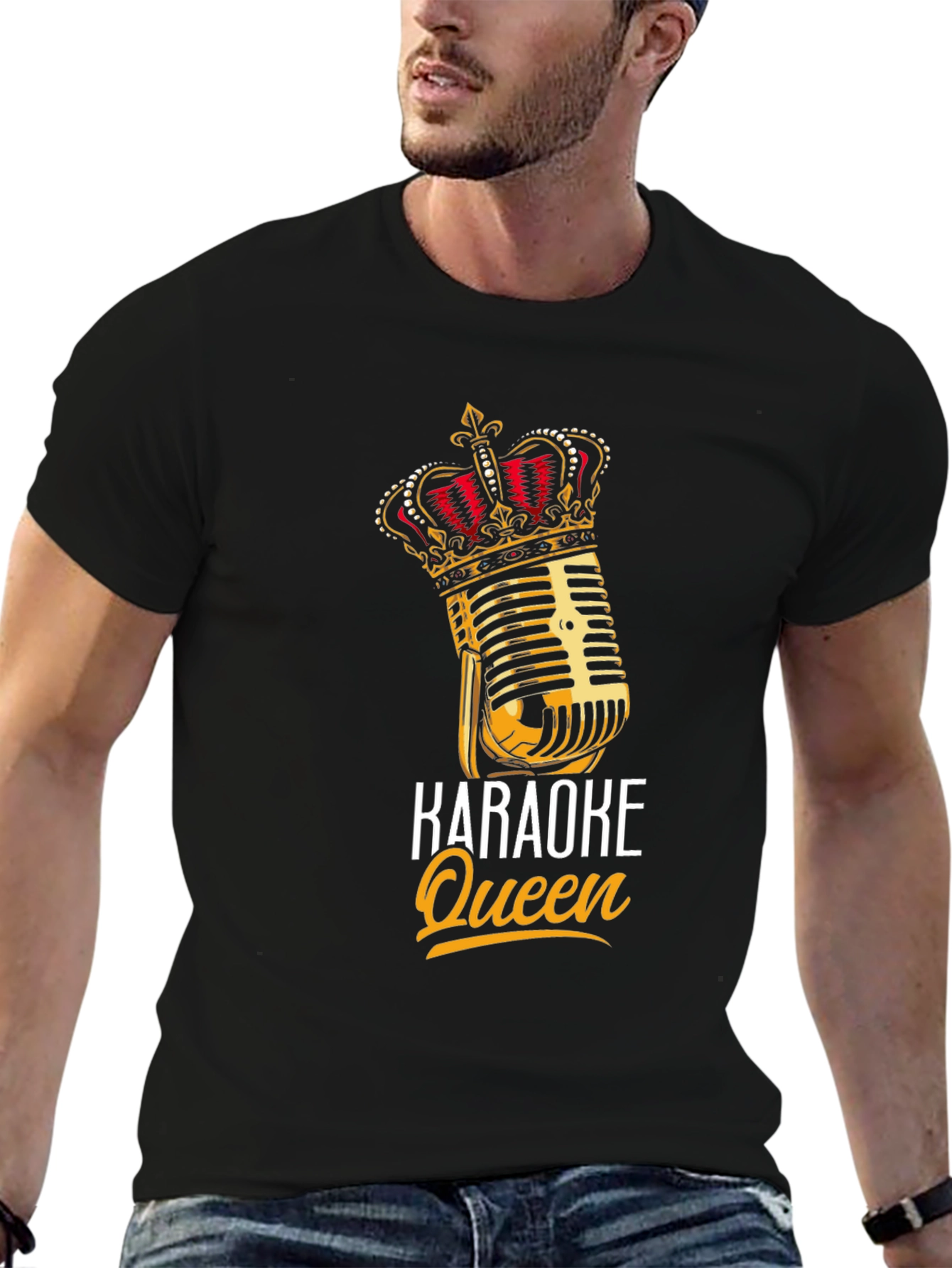 Karaoke Queen Black Graphic T-Shirt