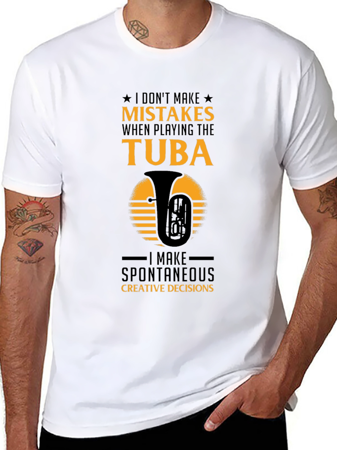 Tuba Players Tee: Spontaneous Creative Decisions