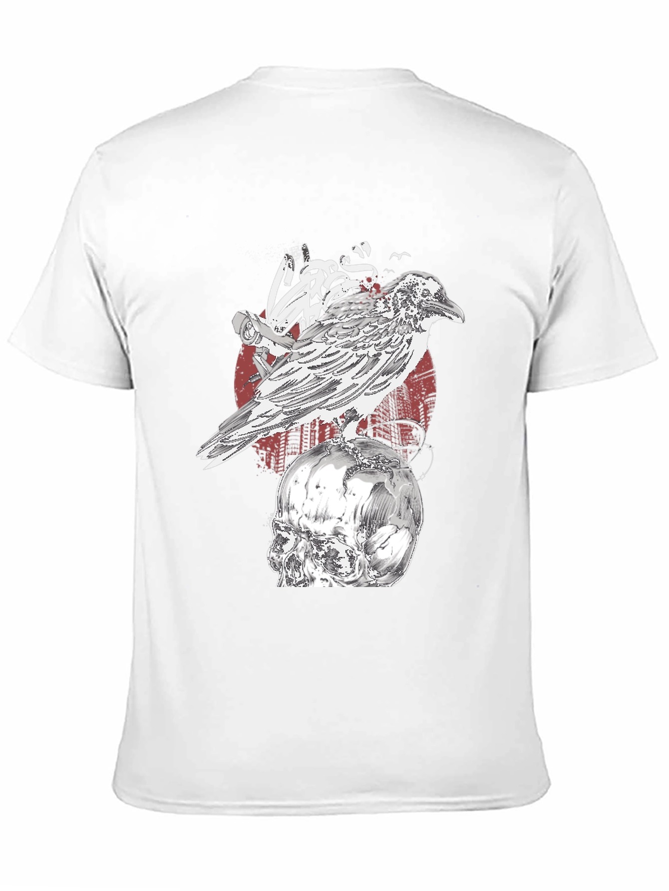Raven Skull T-Shirt - Gothic Graphic Tee