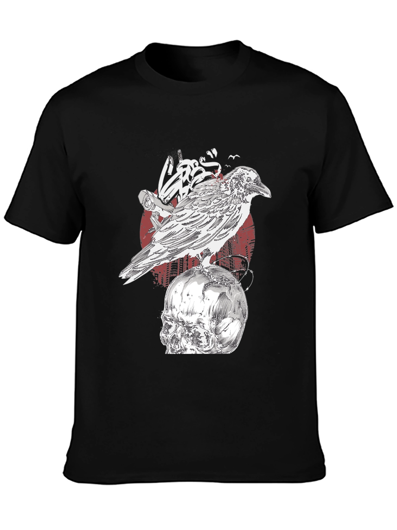 Raven Skull T-Shirt - Gothic Graphic Tee