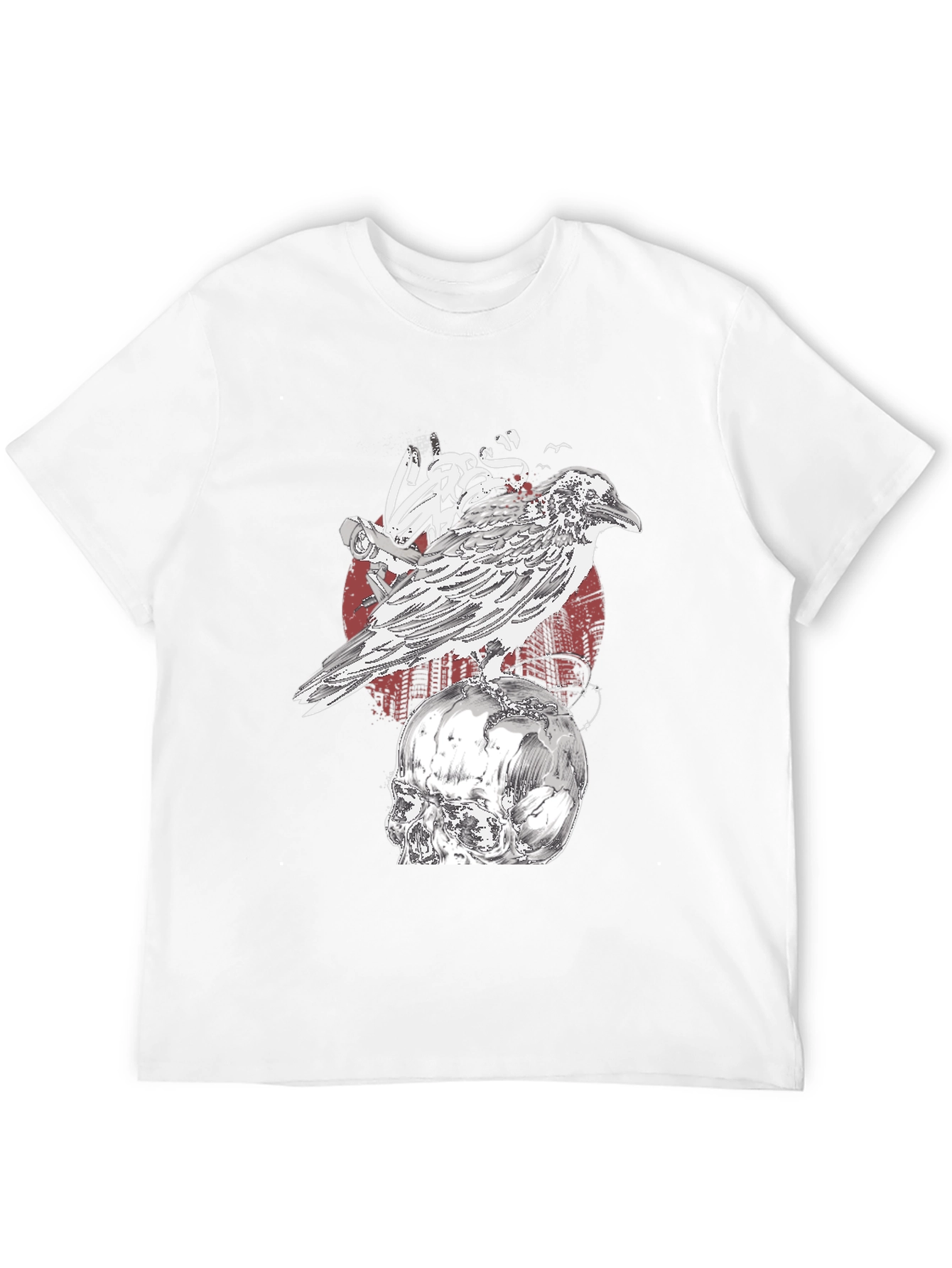 Raven Skull T-Shirt - Gothic Graphic Tee