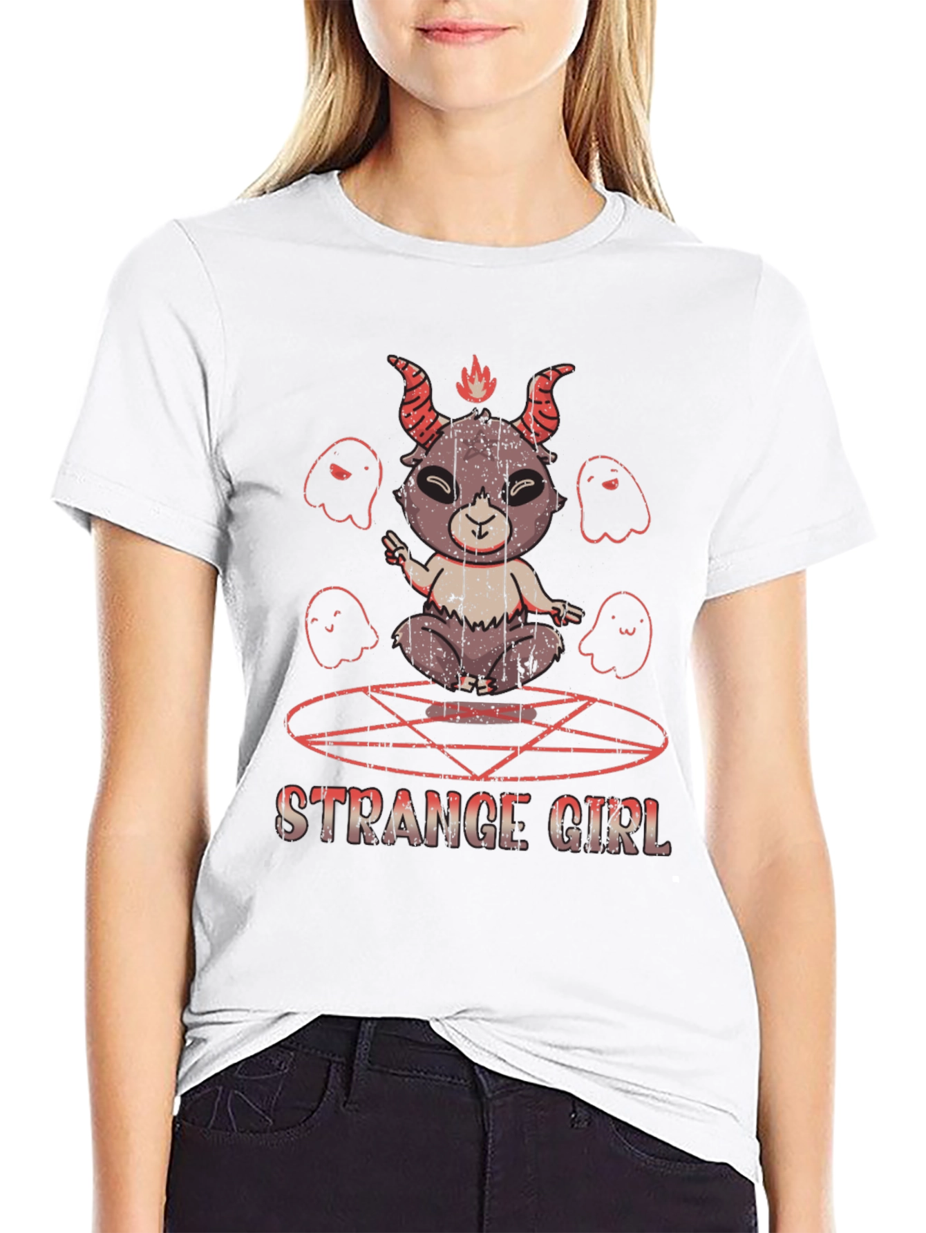 Strange Girl Graphic Print T-Shirt