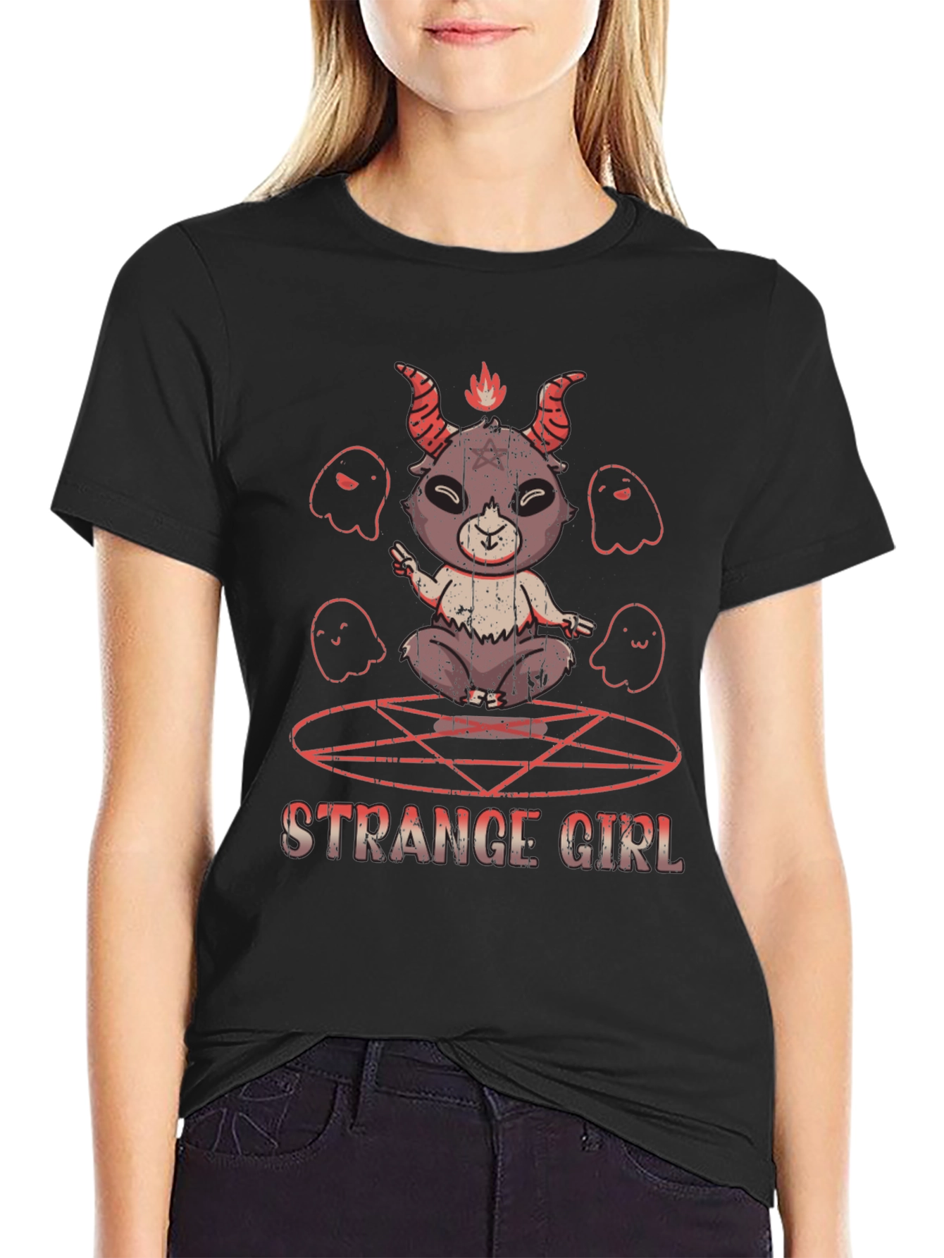 Strange Girl Graphic Print T-Shirt