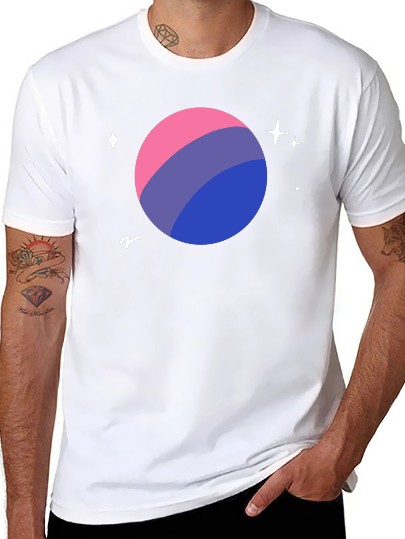 Bi Pride Planet T-Shirt - LGBTQ+ Space Tee