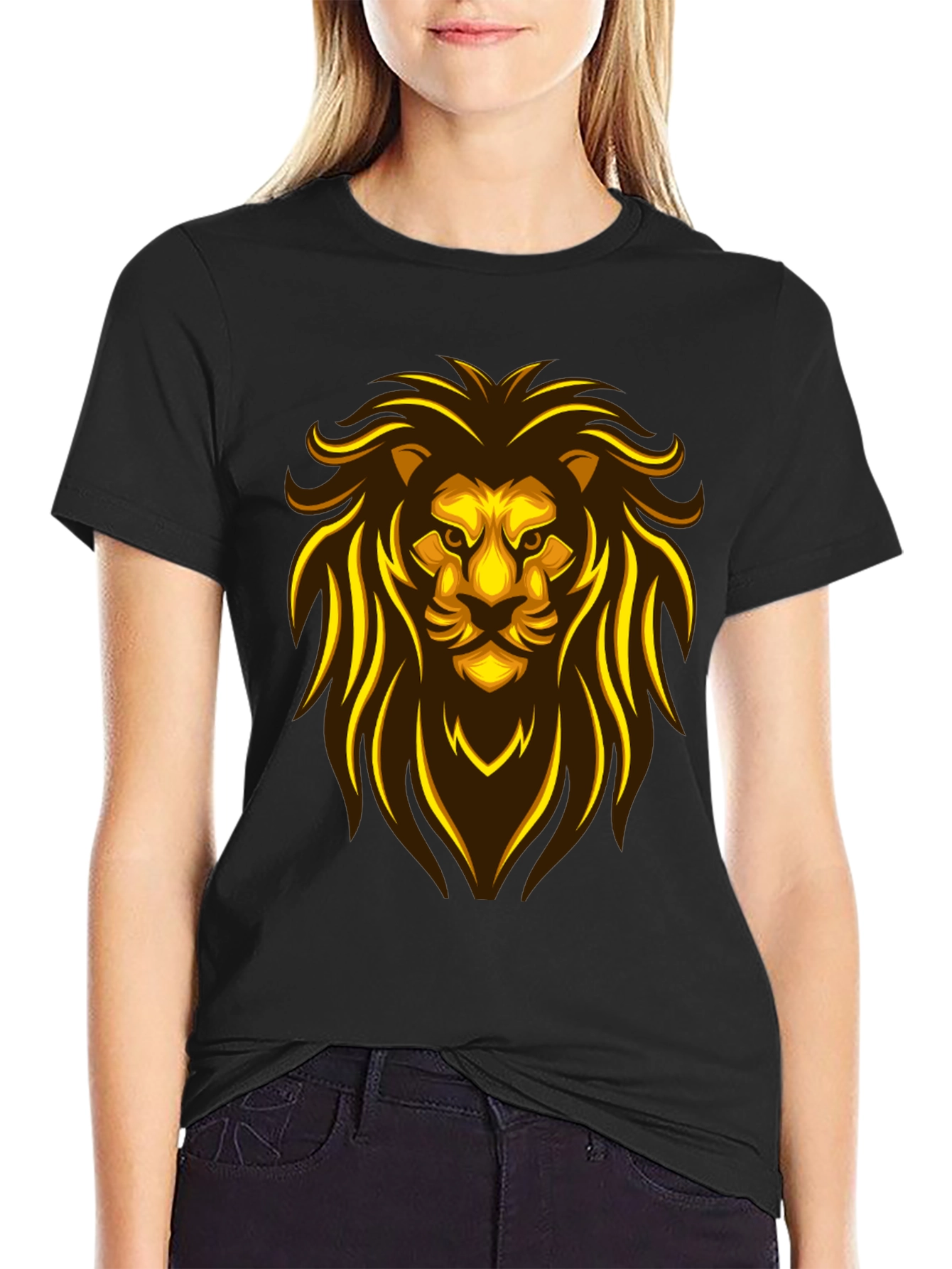 Lion Graphic Tee - Bold Black Shirt