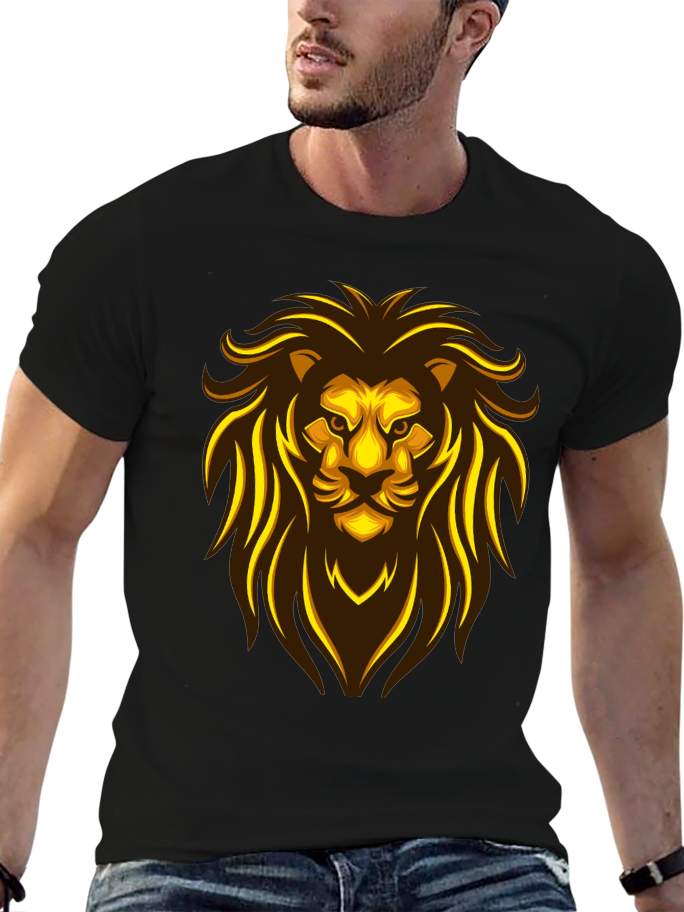Lion Graphic Tee - Bold Black Shirt