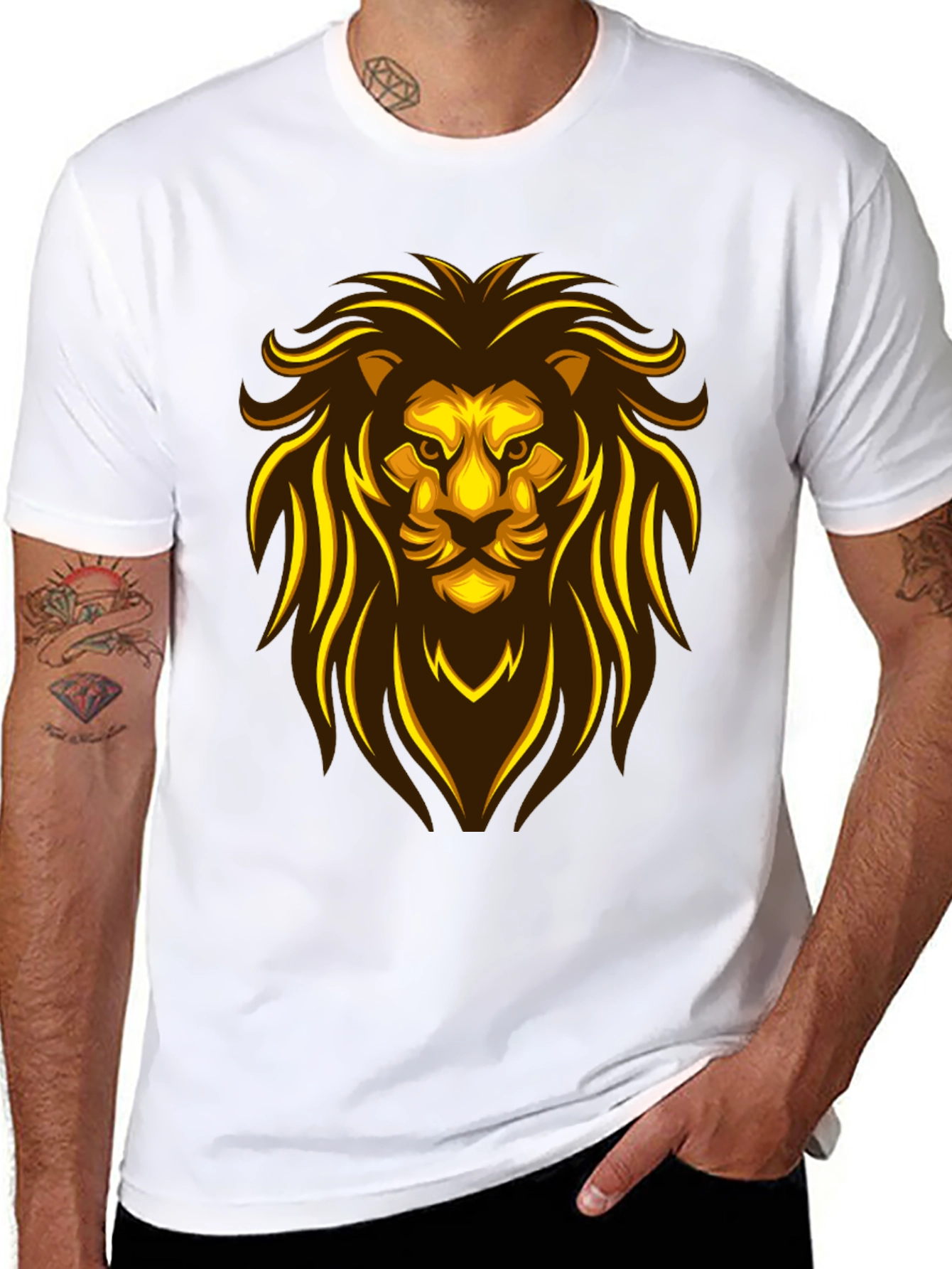 Lion Graphic Tee - Bold Black Shirt