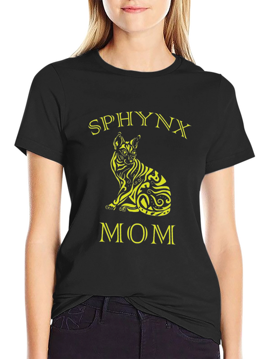 Sphynx Cat Mom T-Shirt - Black