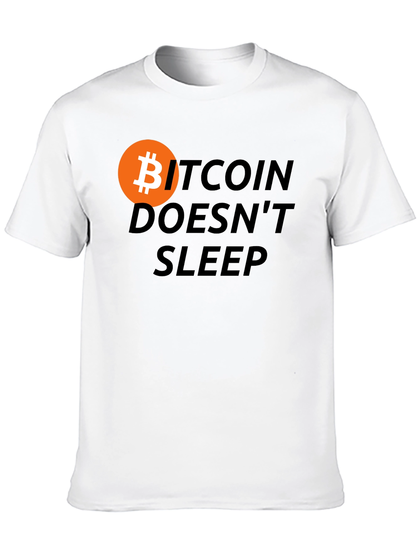 Bitcoin Never Sleeps Black T-Shirt