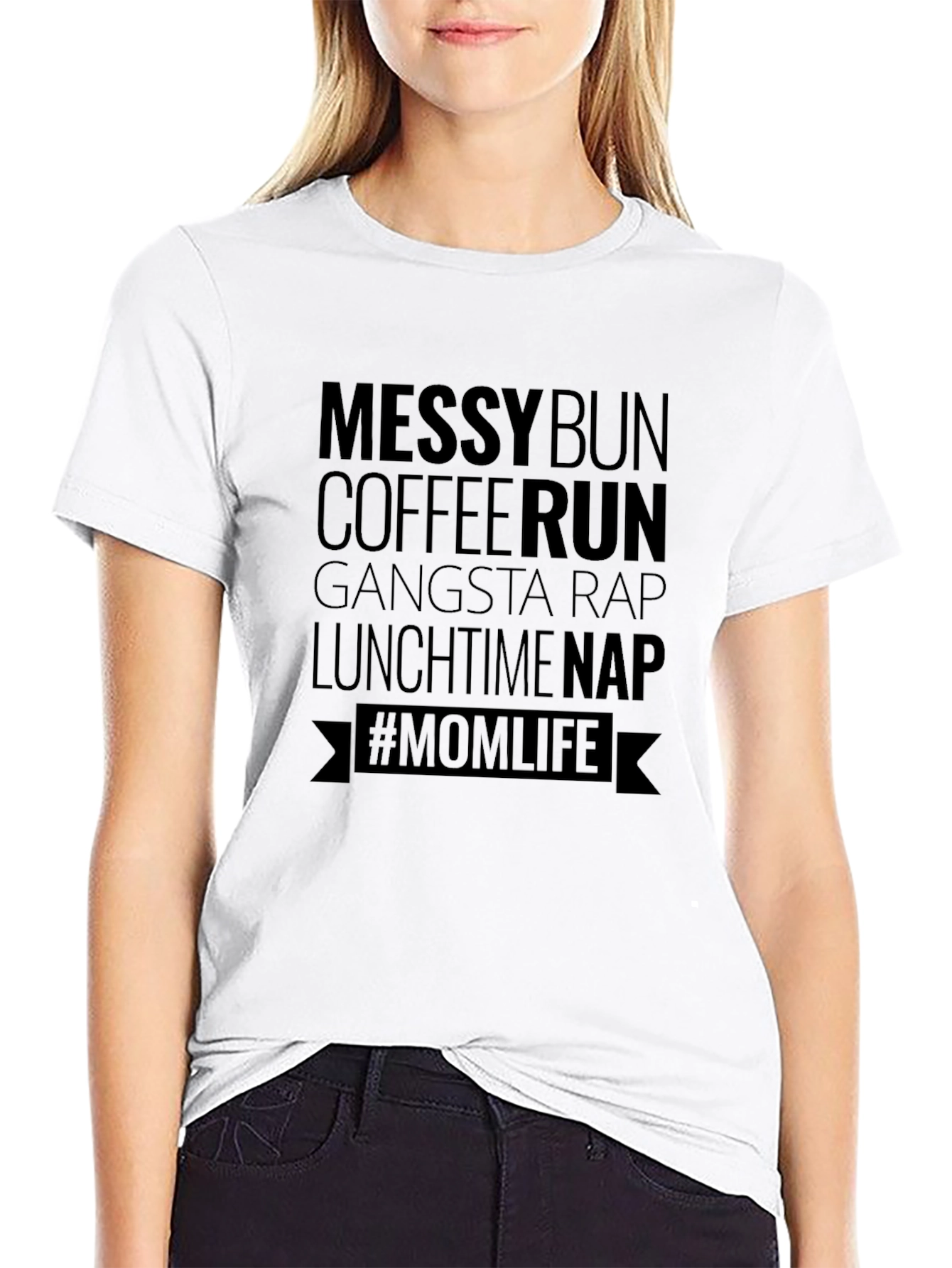 Messy Bun Mom Life Graphic Tee