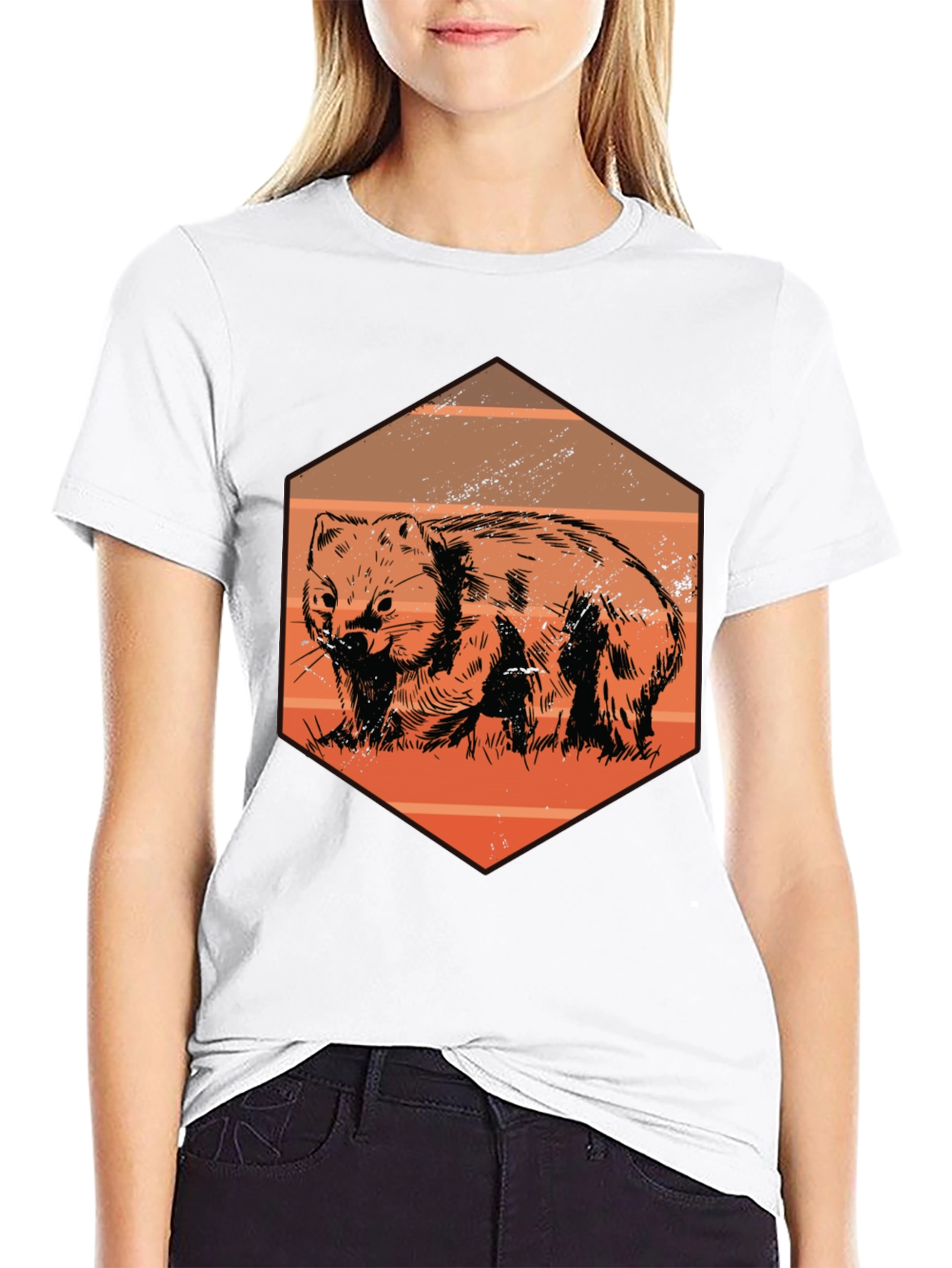 Wombat Graphic Tee - Unique Animal Print T-Shirt