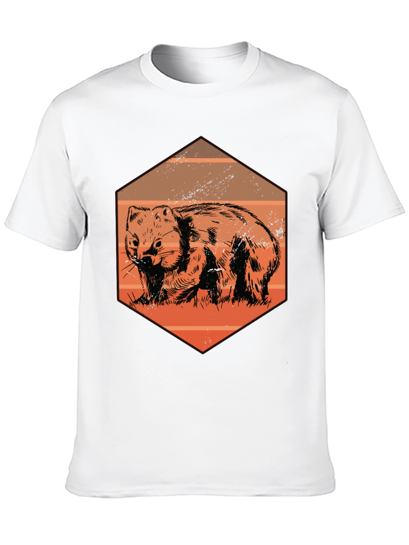 Wombat Graphic Tee - Unique Animal Print T-Shirt