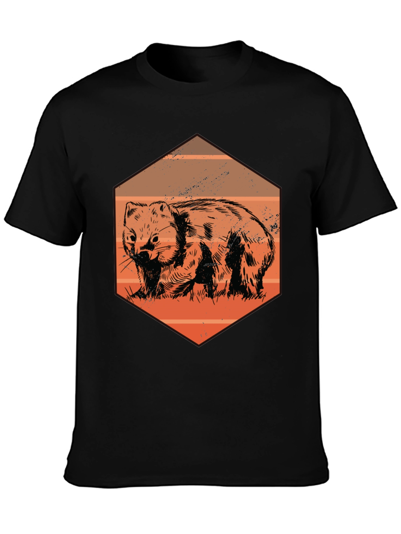 Wombat Graphic Tee - Unique Animal Print T-Shirt