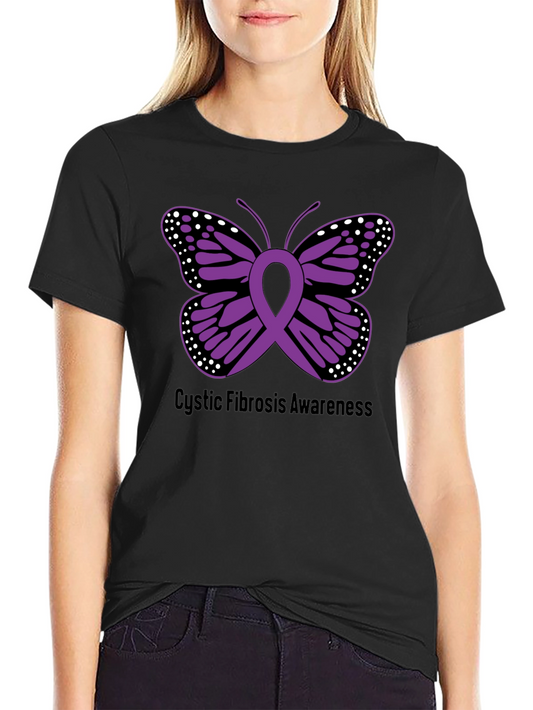 Cystic Fibrosis Awareness Butterfly Ribbon T-Shirt