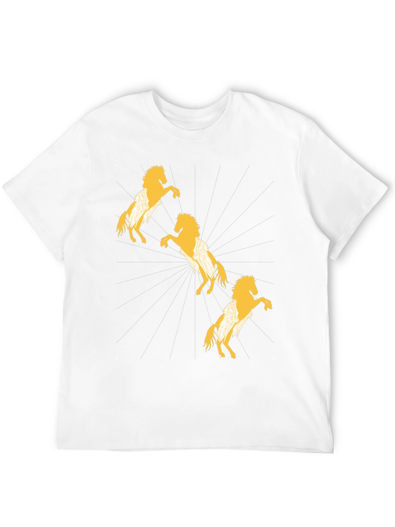 Stylish Black T-Shirt with Golden Horse Design