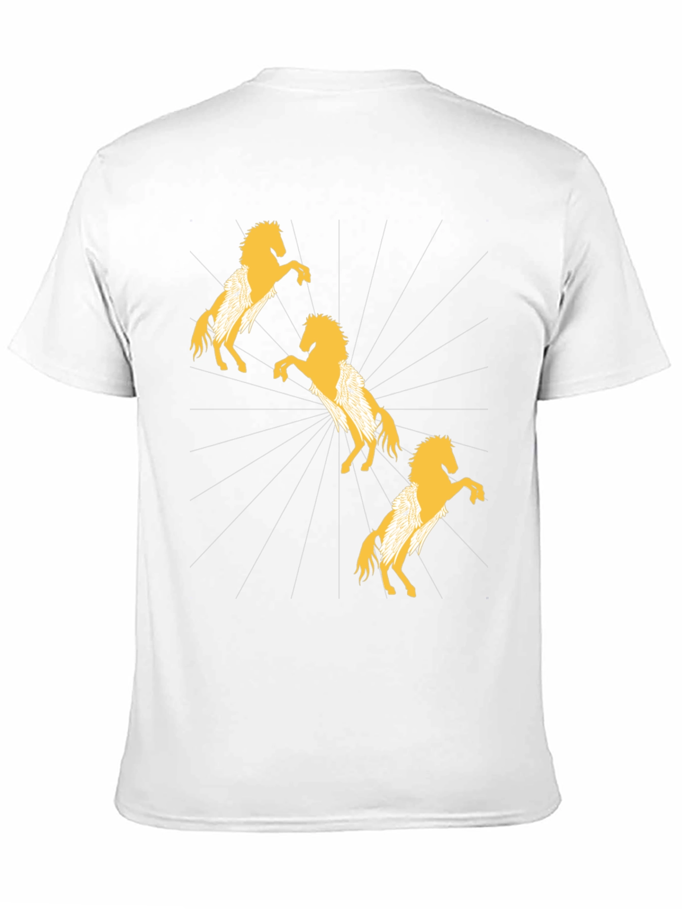Stylish Black T-Shirt with Golden Horse Design