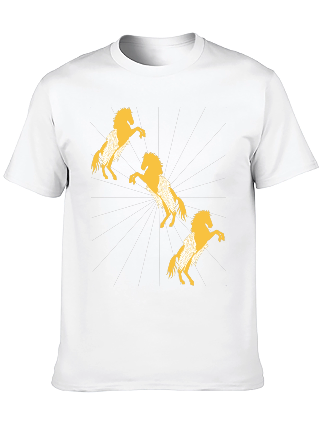 Stylish Black T-Shirt with Golden Horse Design