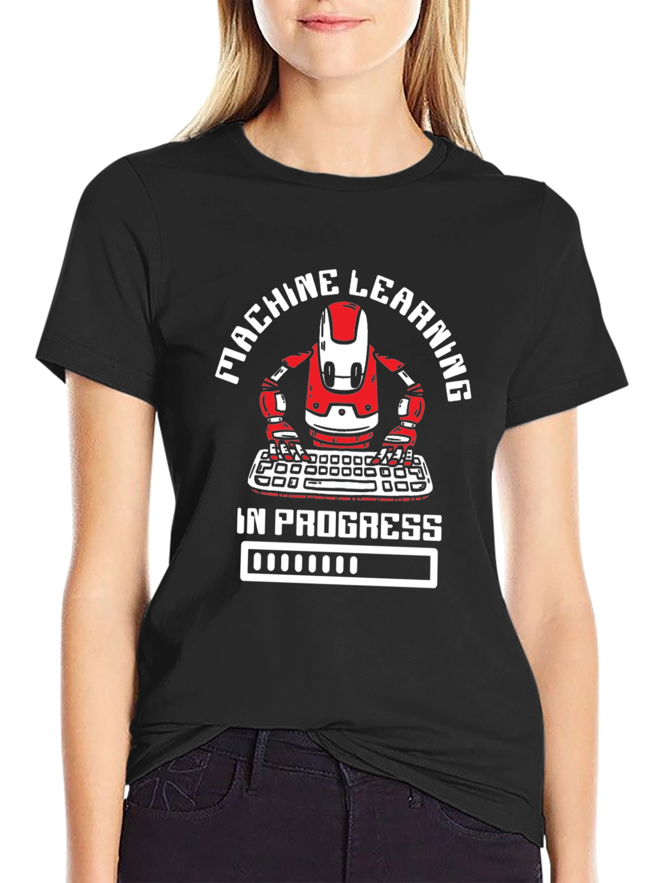 Machine Learning in Progress Black T-Shirt