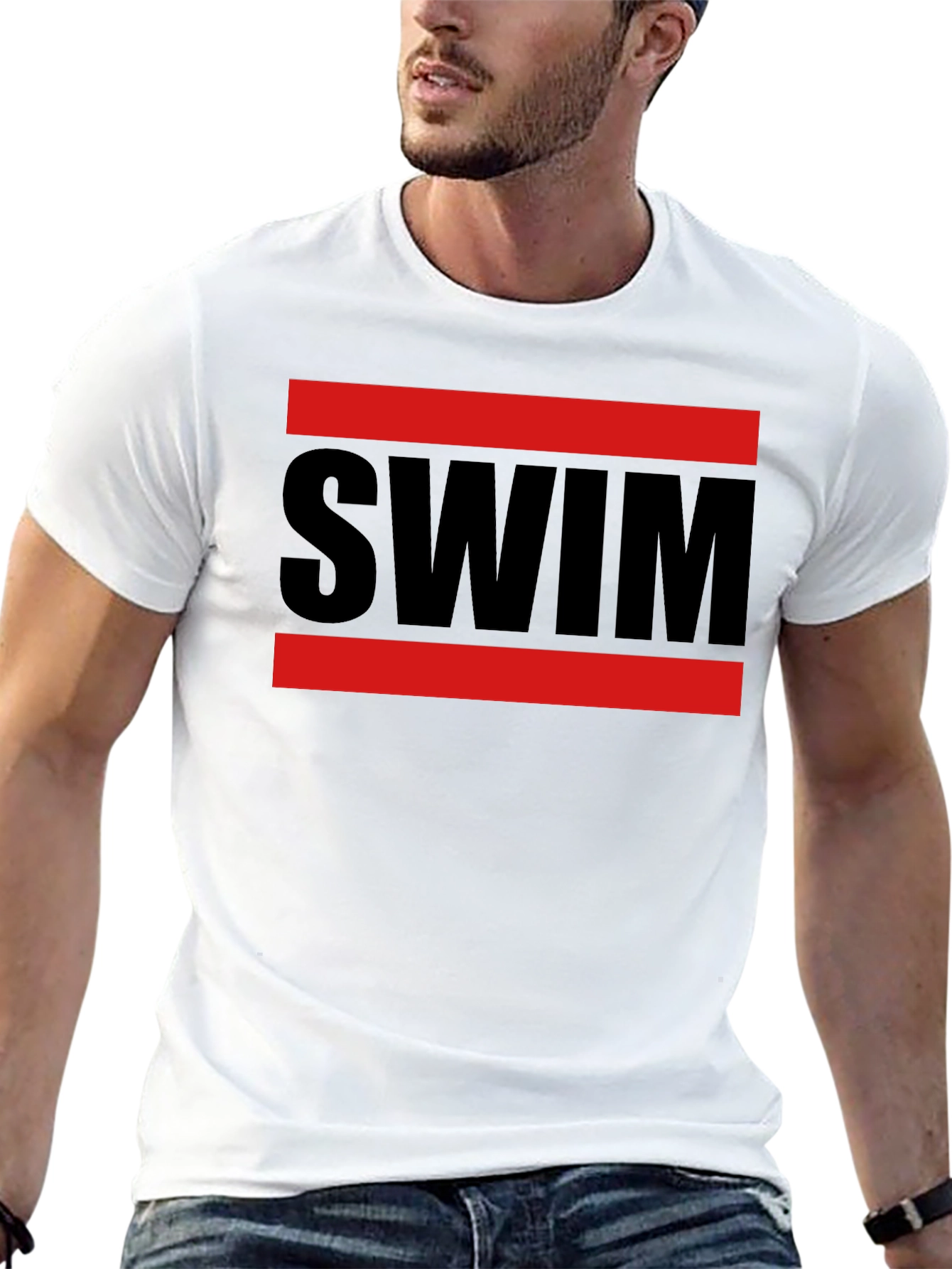 SWIM Graphic Tee - Red & Black Design
