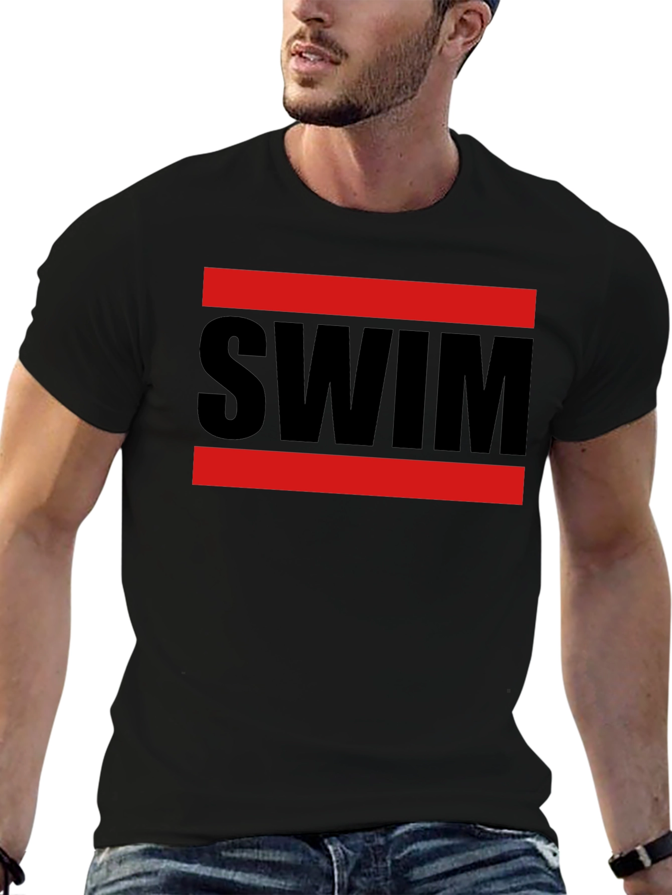 SWIM Graphic Tee - Red & Black Design