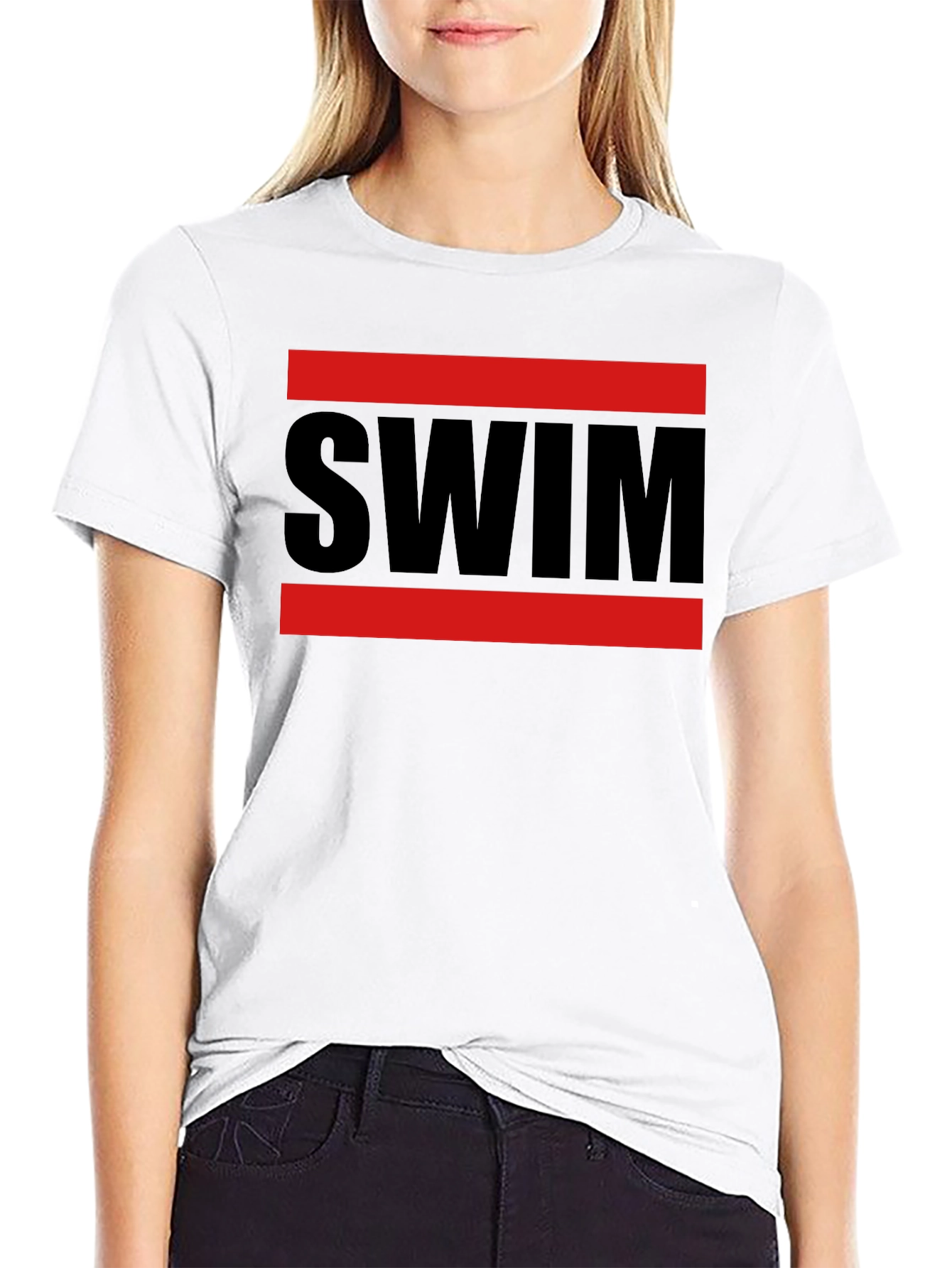 SWIM Graphic Tee - Red & Black Design