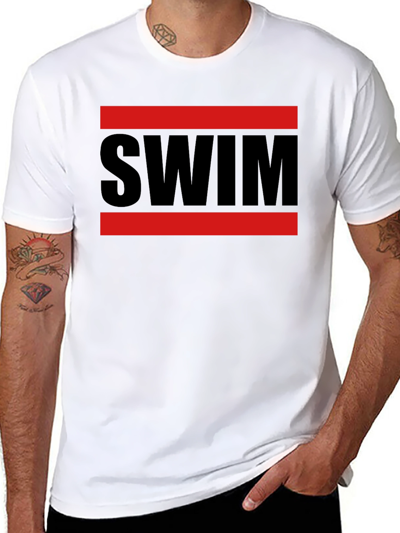 SWIM Graphic Tee - Red & Black Design