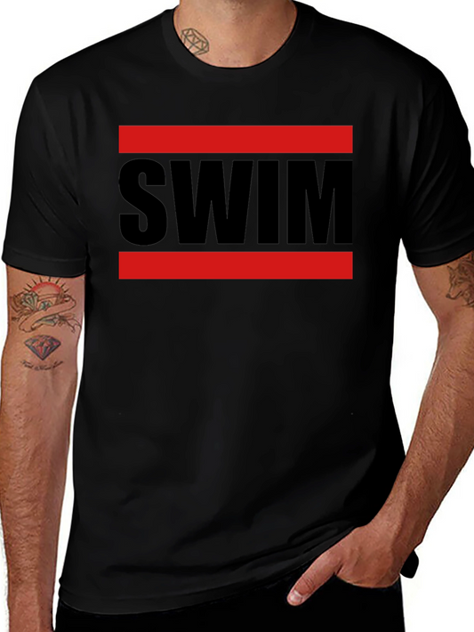 SWIM Graphic Tee - Red & Black Design