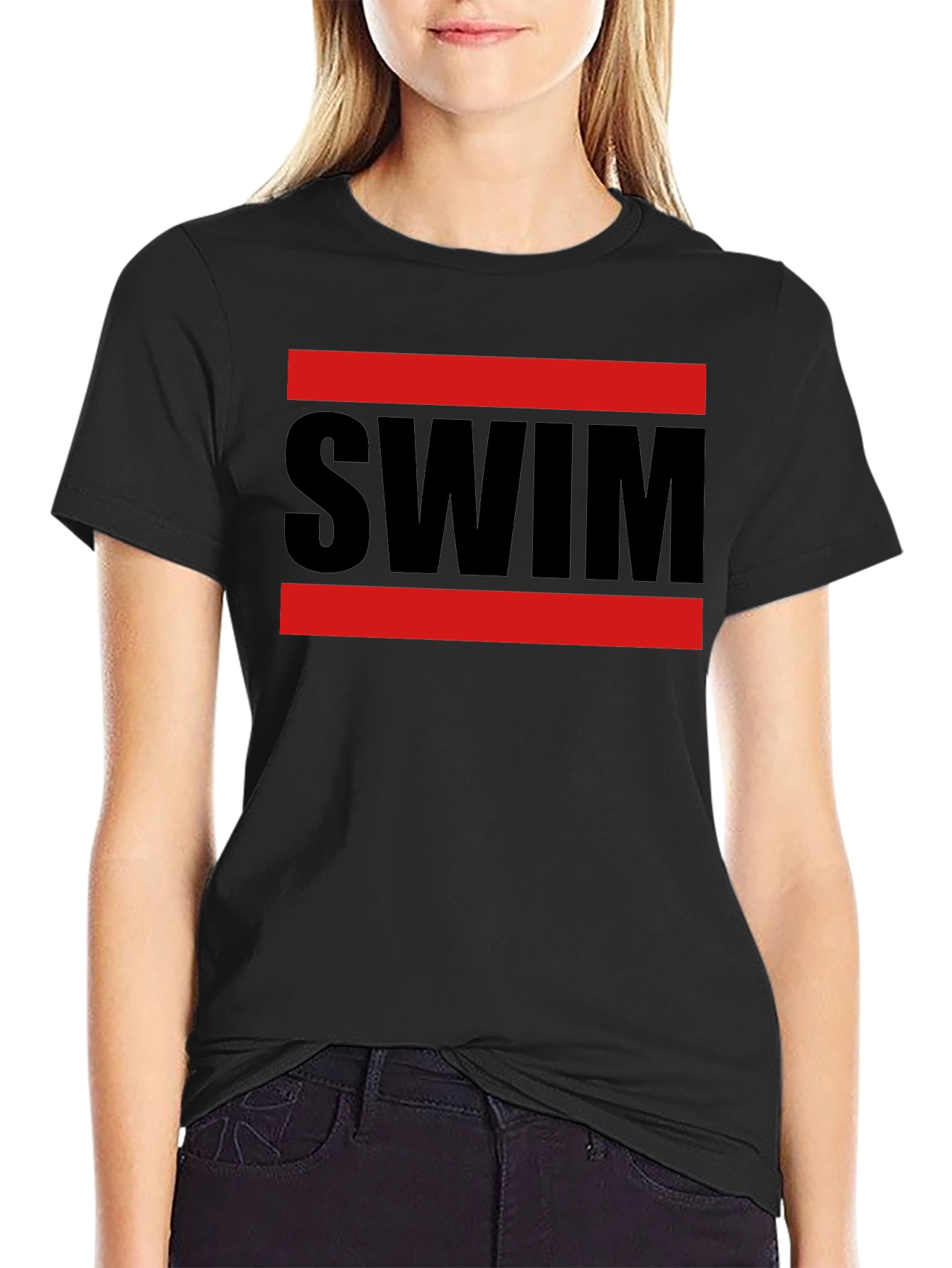 SWIM Graphic Tee - Red & Black Design