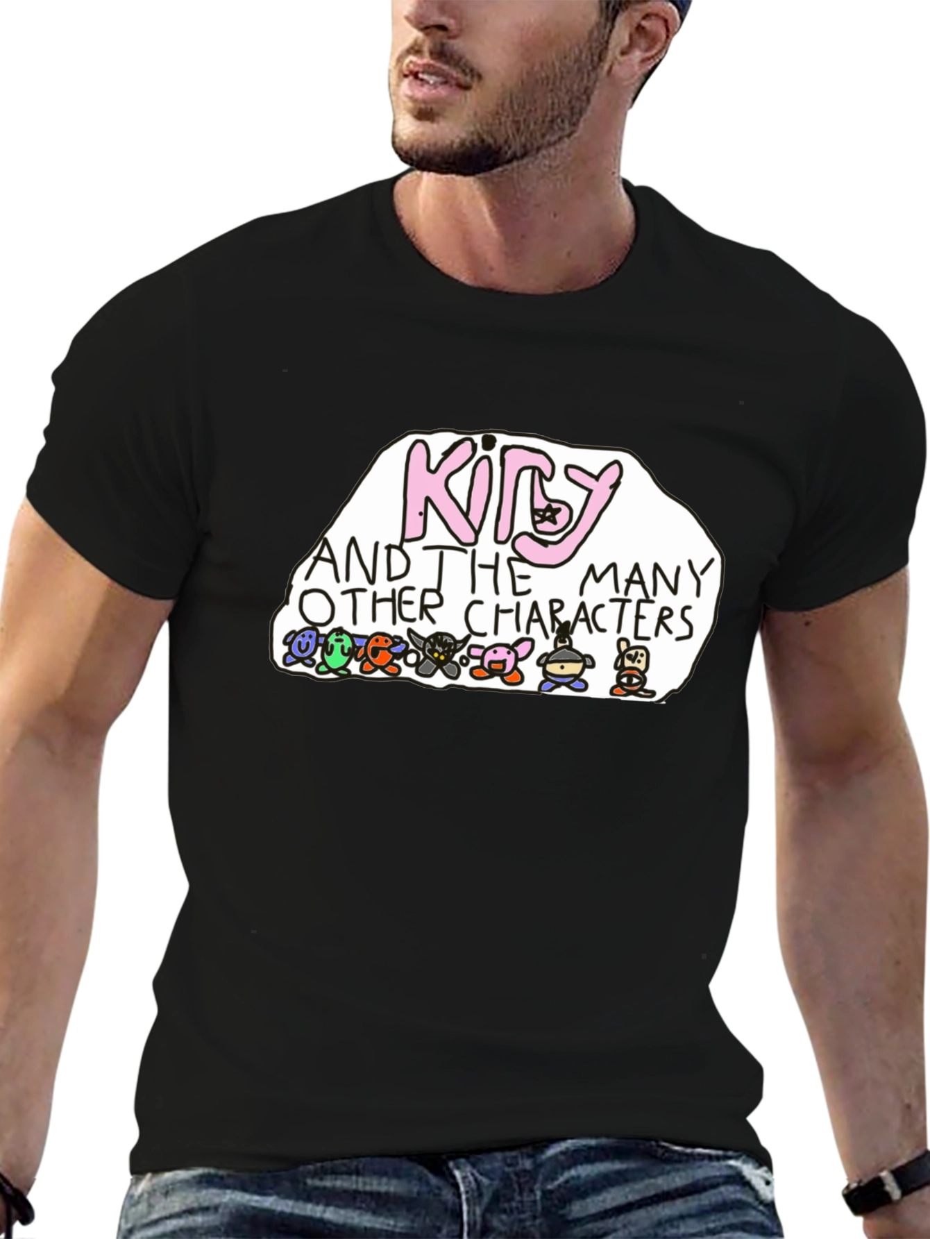 Kirby and the Many Other Characters Black T-Shirt