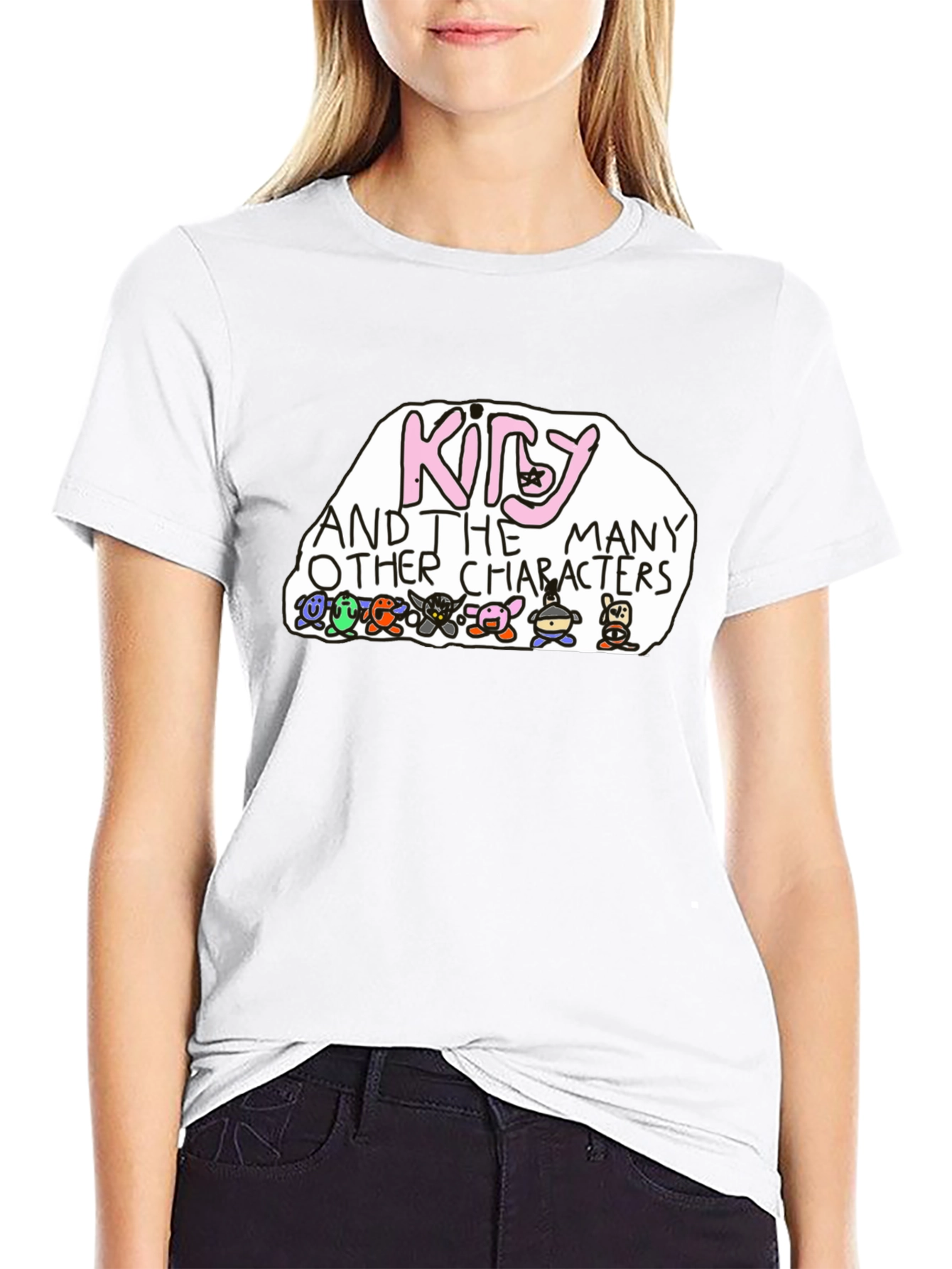 Kirby and the Many Other Characters Black T-Shirt