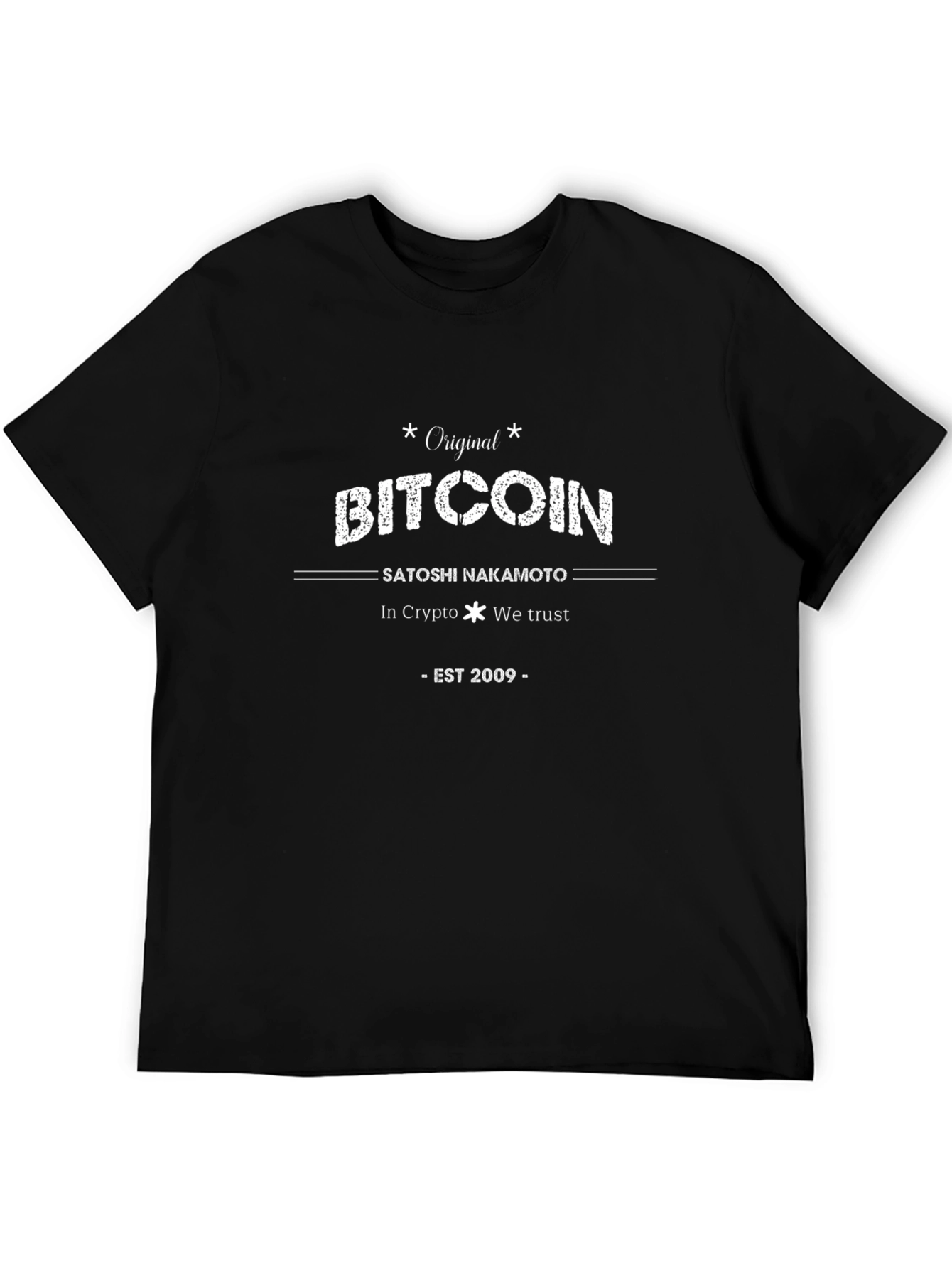 Original Bitcoin Satoshi Nakamoto Crypto Trust Black T-Shirt