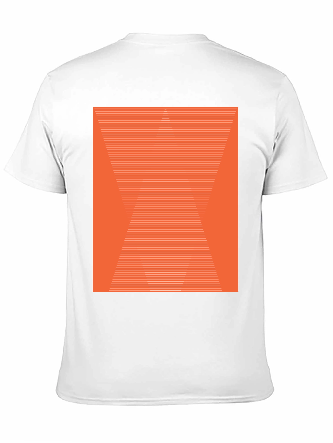 Abstract Geometric Orange Pattern Black T-Shirt