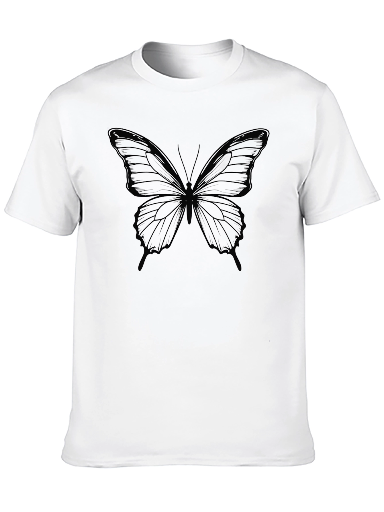 Butterfly Graphic Tee - Black Casual Comfort