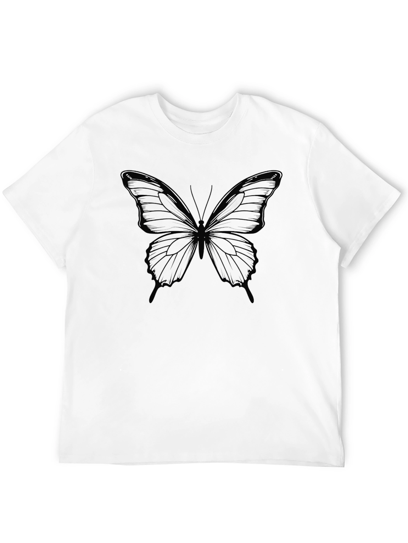 Butterfly Graphic Tee - Black Casual Comfort